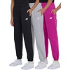 image:imageNew Balance Girls Active Fleece Jogger 3 Pack  Soft Cotton Blend Fleece Athletic Performance Casual Sweatpants 416BlackGreyMagenta