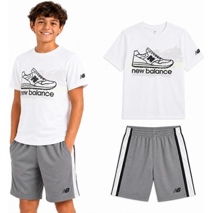 image:imageNew Balance Boys Athletic Shorts Set  2 Piece Cotton Blend Jersey Shirt and Active Basketball Shorts for BoysWhite Sneaker