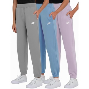 image:imageNew Balance Girls Active Fleece Jogger 3 Pack  Soft Cotton Blend Fleece Athletic Performance Casual Sweatpants 416GreyStillViolet