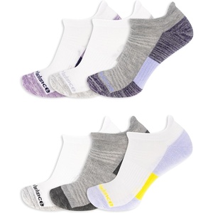 image:imageNew Balance Unisex Adult Performance Cushioned No Show Socks  6 amp 12 Pairs  Moisture WickingBlack Assorted Tab 6 Pairs
