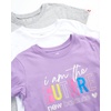 image:imageNew Balance Girls Athletic Shirts  3 Pack Active Performance Girls Shirts  Crew Neck Graphic Short Sleeve Tee Athletic TopPurpleWhiteGrey