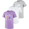 image:imageNew Balance Girls Athletic Shirts  3 Pack Active Performance Girls Shirts  Crew Neck Graphic Short Sleeve Tee Athletic TopPurpleWhiteGrey