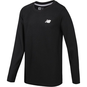 image:imageNew Balance Boys Long Sleeve Shirts  Waffle Knit Long Sleeve Boys Thermal Shirt Athletic Performance Base Layer Kids 820Deep Black Solid
