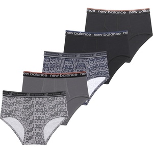 image:imageNew Balance Boys Nonbrushed Jersey Performance Wicking Cotton Brief Underwear 5 PackCastlerockRaincloudBlackRaincloudBlack