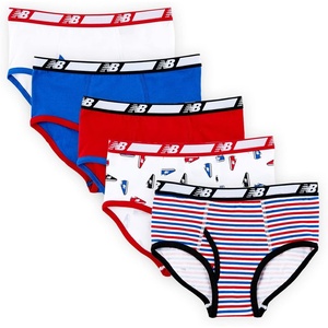 image:imageNew Balance Boys Nonbrushed Jersey Performance Wicking Cotton Brief Underwear 5 PackTeam RoyalShoes RedTeam RedStripesWhite
