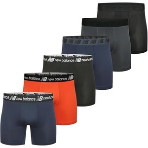 image:imageNew Balance Mens Performance Boxer Briefs Moisture Wicking Lightweight Breathable Underwear Tagless Assorted 6 Pack Small BlkNvyOrngBlkNvyArct