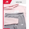 image:imageNew Balance Girls Leggings Set  2 Piece Pullover Girls Hoodie Sweatshirt amp Athletic Leggings Kids Activewear Outfit 712Rose Sugar Grey