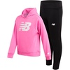 image:imageNew Balance Girls Leggings Set  2 Piece Pullover Girls Hoodie Sweatshirt amp Athletic Leggings Kids Activewear Outfit 712Vibrant Pink Black