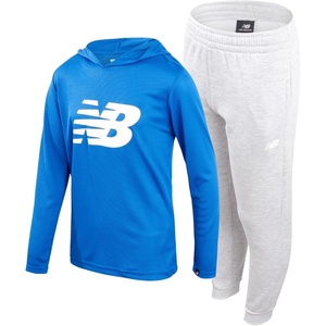 image:imageNew Balance Boys Active Sweatsuit  2 Piece Waffle Knit Hoodie Sweatshirt and Athletic Jogger Sweatpants Set for BoysCobaltGrey