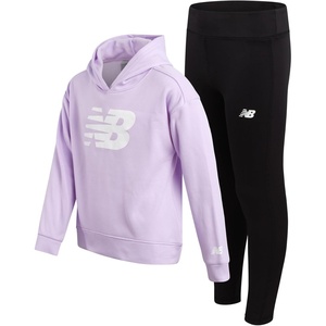 image:imageNew Balance Girls Leggings Set  2 Piece Pullover Girls Hoodie Sweatshirt amp Athletic Leggings Kids Activewear Outfit 712Violet Black