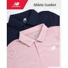 image:imageNew Balance Boys Polo Shirt 2 Pack Dry Fit Performance Golf Shirts for Boys  Short Sleeve with a Classic TwoButton Collar Built for Active Play Comfortable for School Sports or Everyday WearNavyPink