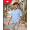 image:imageNew Balance Boys Polo Shirt 2 Pack Dry Fit Performance Golf Shirts for Boys  Short Sleeve with a Classic TwoButton Collar Built for Active Play Comfortable for School Sports or Everyday WearBlackLight Blue