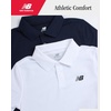 image:imageNew Balance Boys Polo Shirt 2 Pack Dry Fit Performance Golf Shirts for Boys  Short Sleeve with a Classic TwoButton Collar Built for Active Play Comfortable for School Sports or Everyday WearWhiteNavy