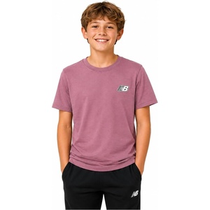 image:imageNew Balance Boys Shirt Short Sleeve Cotton TShirt with Chest Logo Patch  Soft Cotton Feel Relaxed Fit Clean LongLasting Stitching Support Easy Movement for School Sports Play or DowntimeRose Wood