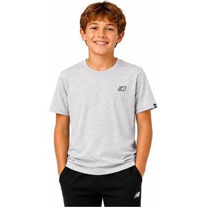image:imageNew Balance Boys Shirt Short Sleeve Cotton TShirt with Chest Logo Patch  Soft Cotton Feel Relaxed Fit Clean LongLasting Stitching Support Easy Movement for School Sports Play or DowntimeGrey Heather