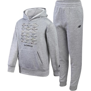 image:imageNew Balance Boys Tracksuit Set  2 Piece Classic Hoodie Sweatshirt and Boys Jogger Sweatpants with Pockets Sizes 816Athlectic Grey
