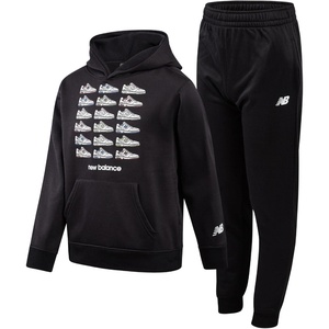 image:imageNew Balance Boys Tracksuit Set  2 Piece Classic Hoodie Sweatshirt and Boys Jogger Sweatpants with Pockets Sizes 816Black