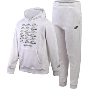 image:imageNew Balance Boys Tracksuit Set  2 Piece Classic Hoodie Sweatshirt and Boys Jogger Sweatpants with Pockets Sizes 816Oatmeal
