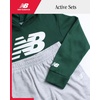 image:imageNew Balance Boys 2 Piece Fleece Pullover Hoodie amp Jogger Sweatpants 820  Brushed Soft Warmth Kangaroo amp Side Pockets with Ribbed Cuffs Ready for School Travel Sports or LoungingGreen Grey