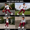 image:imageNew Balance Boys Fleece Sweatpants Joggers Drawstring amp Pockets 820  Cozy Lightweight Warmth TaperedLeg Athletic Fit Ribbed Cuffs for School Travel Practice amp Weekend WearMonarch Burgundy