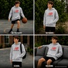image:imageNew Balance Boys Lightweight Double Fleece Lined Pullover Hoodie 820  Reinforced Stitching Ribbed Cuffs amp Kangaroo Pockets Cozy Warmth with Logo Detail for Sports amp SchoolAthlectic Grey