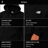 image:imageNew Balance Boys Zip Up Warm Fleece Hoodie Sweatshirt Activewear 820  Ribbed Cuffs amp Kangaroo Pockets Full Zip Front Closure Durable Layer for School Sports amp Weekend OutingsSolid Black