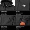 image:imageNew Balance Boys Zip Up Warm Fleece Hoodie Sweatshirt Activewear 820  Ribbed Cuffs amp Kangaroo Pockets Full Zip Front Closure Durable Layer for School Sports amp Weekend OutingsCharcoal Heather
