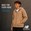 image:imageNew Balance Boys Zip Up Warm Fleece Hoodie Sweatshirt Activewear 820  Ribbed Cuffs amp Kangaroo Pockets Full Zip Front Closure Durable Layer for School Sports amp Weekend OutingsStone
