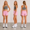 image:imageNew Balance Girls 2 Pack Mesh Dolphin Running Shorts Outdoor Performance  Breathable Feel for AllDay Wear Secure Elastic Waistband Great for Cheer Dance or Tumbling Fits Ages 7 to 16Jade Pink Sugar
