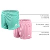 image:imageNew Balance Girls 2 Pack Mesh Dolphin Running Shorts Outdoor Performance  Breathable Feel for AllDay Wear Secure Elastic Waistband Great for Cheer Dance or Tumbling Fits Ages 7 to 16Jade Pink Sugar