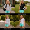 image:imageNew Balance Girls 2 Pack Mesh Dolphin Running Shorts Outdoor Performance  Breathable Feel for AllDay Wear Secure Elastic Waistband Great for Cheer Dance or Tumbling Fits Ages 7 to 16Jade Pink Sugar