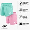 image:imageNew Balance Girls 2 Pack Mesh Dolphin Running Shorts Outdoor Performance  Breathable Feel for AllDay Wear Secure Elastic Waistband Great for Cheer Dance or Tumbling Fits Ages 7 to 16Jade Pink Sugar