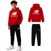 image:imageNew Balance Boys 2 Piece Fleece Pullover Hoodie amp Jogger Sweatpants 820  Brushed Soft Warmth Kangaroo amp Side Pockets with Ribbed Cuffs Ready for School Travel Sports or LoungingRed Black