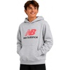 image:imageNew Balance Boys Lightweight Double Fleece Lined Pullover Hoodie 820  Reinforced Stitching Ribbed Cuffs amp Kangaroo Pockets Cozy Warmth with Logo Detail for Sports amp SchoolAthlectic Grey