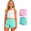image:imageNew Balance Girls 2 Pack Mesh Dolphin Running Shorts Outdoor Performance  Breathable Feel for AllDay Wear Secure Elastic Waistband Great for Cheer Dance or Tumbling Fits Ages 7 to 16Jade Pink Sugar