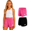 image:imageNew Balance Girls 2 Pack Mesh Dolphin Running Shorts Outdoor Performance  Breathable Feel for AllDay Wear Secure Elastic Waistband Great for Cheer Dance or Tumbling Fits Ages 7 to 16Pink Black