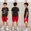 image:imageNew Balance Boys 2 Piece Cotton Blend Jersey Shirt amp Basketball Shorts  Bold Front Design Breathable Short Sleeve Top Flexible Fit Built for Sports Play amp Confident Everyday Youth StyleNew Black Red