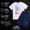image:imageNew Balance Boys 2 Piece Cotton Blend Jersey Shirt amp Basketball Shorts  Bold Front Design Breathable Short Sleeve Top Flexible Fit Built for Sports Play amp Confident Everyday Youth StyleWhite Nb Navy