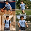 image:imageNew Balance Boys 2 Piece Cotton Blend Jersey Shirt amp Basketball Shorts  Bold Front Design Breathable Short Sleeve Top Flexible Fit Built for Sports Play amp Confident Everyday Youth StyleElectric Sky Grey