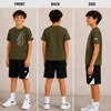image:imageNew Balance Boys 2 Piece Cotton Blend Jersey Shirt amp Basketball Shorts  Bold Front Design Breathable Short Sleeve Top Flexible Fit Built for Sports Play amp Confident Everyday Youth StyleDark OlivineBlack