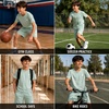 image:imageNew Balance Boys 2 Piece Cotton Blend Jersey Shirt amp Basketball Shorts  Bold Front Design Breathable Short Sleeve Top Flexible Fit Built for Sports Play amp Confident Everyday Youth StyleClay Ash