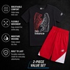 image:imageNew Balance Boys 2 Piece Cotton Blend Jersey Shirt amp Basketball Shorts  Bold Front Design Breathable Short Sleeve Top Flexible Fit Built for Sports Play amp Confident Everyday Youth StyleNew Black Red
