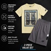 image:imageNew Balance Boys 2 Piece Cotton Blend Jersey Shirt amp Basketball Shorts  Bold Front Design Breathable Short Sleeve Top Flexible Fit Built for Sports Play amp Confident Everyday Youth StyleYellow Grey