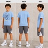 image:imageNew Balance Boys 2 Piece Cotton Blend Jersey Shirt amp Basketball Shorts  Bold Front Design Breathable Short Sleeve Top Flexible Fit Built for Sports Play amp Confident Everyday Youth StyleElectric Sky Grey
