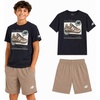 image:imageNew Balance Boys 2 Piece Cotton Blend Jersey Shirt amp Basketball Shorts  Bold Front Design Breathable Short Sleeve Top Flexible Fit Built for Sports Play amp Confident Everyday Youth StyleBlack Stoneware