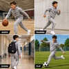 image:imageNew Balance Boys 2 Piece Fleece Pullover Hoodie amp Jogger Sweatpants 816  Athletic Sweatsuit Set for Sports HeatSeal Logo Details Ribbed Cuffs amp Elastic Waist SideSeam Plus Kangaroo PocketsGrey