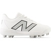 image:imageNew Balance Kids 4040 V7 RubberMolded  Baseball CleatsOptic WhiteRaincloud