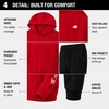 image:imageNew Balance Boys 2 Piece Fleece Pullover Hoodie amp Jogger Sweatpants 820Black Deep Red