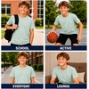 image:imageNew Balance Boys Shirt Short Sleeve Cotton TShirt with Chest Logo PatchClay Ash