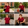 image:imageNew Balance Boys Shirt Short Sleeve Cotton TShirt with Chest Logo PatchMercury Red